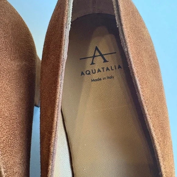 Aquatalia Women's 9 Pasha Suede‎ Pumps Waterproof Heel Brown Made in Italy 1.8" - Picture 8 of 14